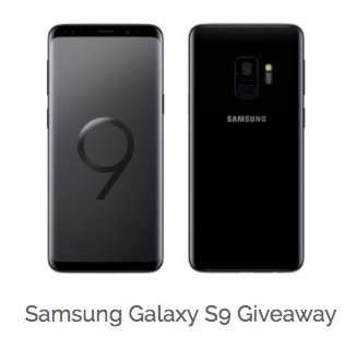 New Samsung Galaxy S9 Giveaway