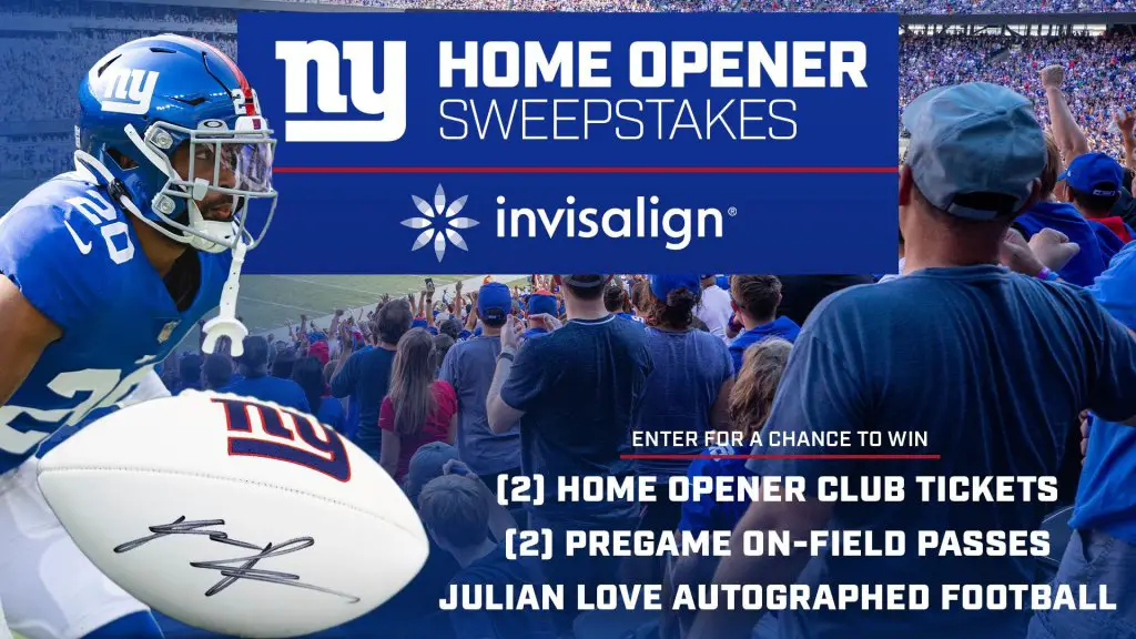 New York Giants Home Opener Sweepstakes - Win 2 Tickets To The Giants vs Panthers Game
