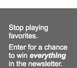 Newsletter Sweepstakes