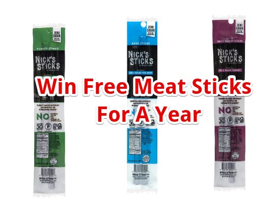 Nick’s Sticks Meat Sticks For A Year Giveaway - Win a Year's Supply of Premium Meat Sticks