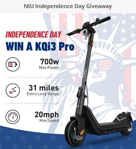 NIU Independence Day Giveaway - Win a Brand New NIU KQi3 Pro Scooter!