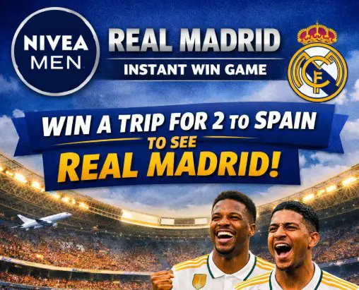 NIVEA MEN “Real Madrid” Instant Win Game - Win a Trip for 2 to Spain to See Real Madrid Play