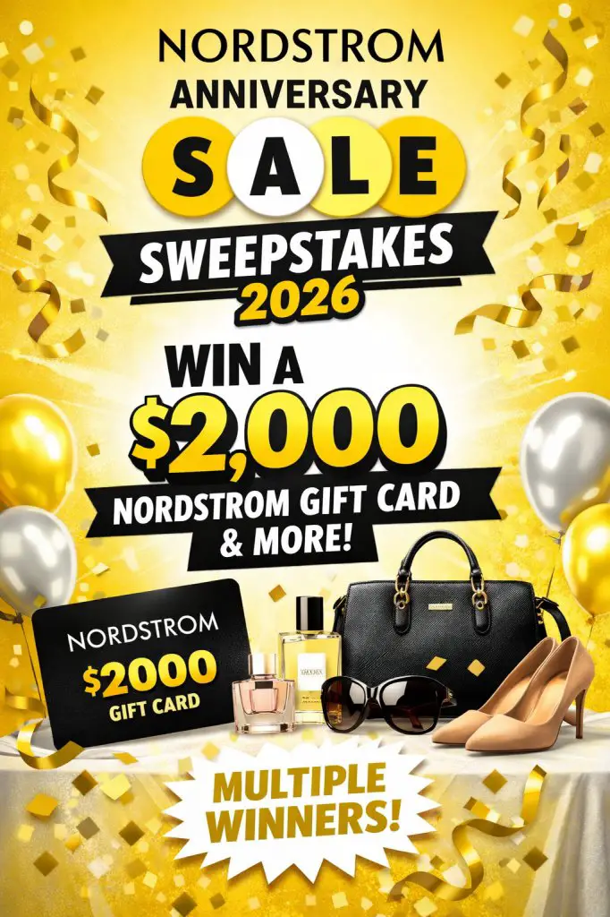 Nordstrom Anniversary Sale Sweepstakes 2026 – Win A $2,000 Nordstrom Gift Card & More (Multiple Winners)
