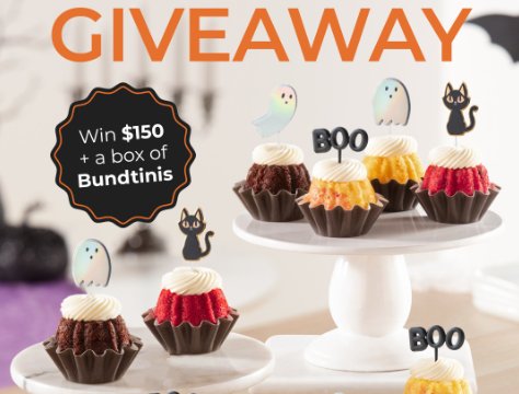 Nothing Bundt Cakes Spooky Sweet Prize Pack Giveaway - Win a $100 Visa gift card, a $50 Nothing Bundt Cakes Gift Card & More