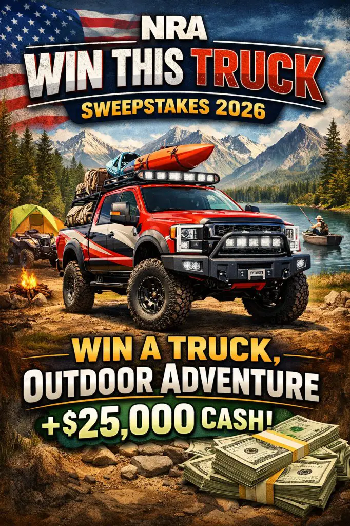 NRA Win This Truck Sweepstakes 2026 - Win A Truck, Outdoor Adventure + $25,000 Cash