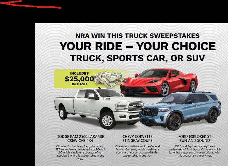 NRA Win This Truck Sweepstakes – Win Your Choice Of A Truck Or Vehicle + More (8 Winners)