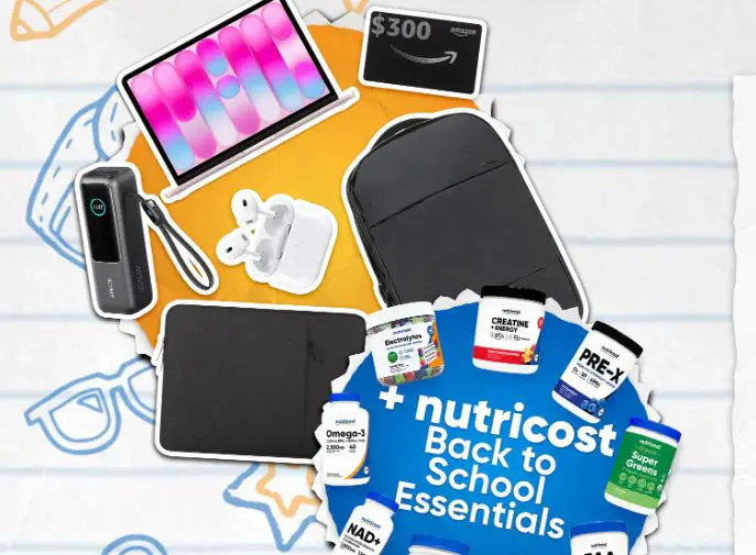 Nutricost Back to School Giveaway - Win a MacBook Neo, $300 Amazon Gift Card, $100 Nutricost Gift Card, & More