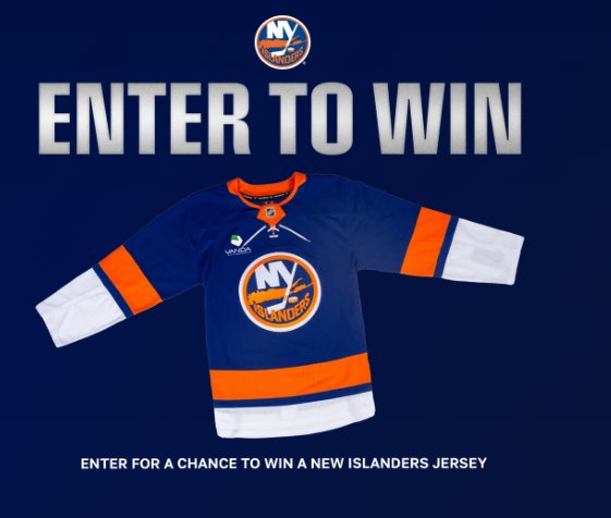 NY Islanders Jersey Drop Sweepstakes - Win a New York Islanders Jersey