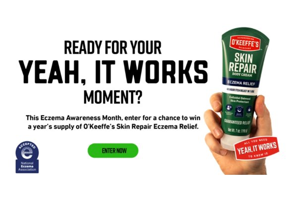 O’Keeffe’s Eczema Awareness Month Sweepstakes - Win 1-year Supply of Eczema Relief Body Cream