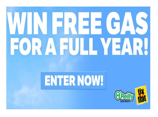 O’Reilly Auto Parts Fix-A-Flat Free Gas For A Year Sweepstakes – Win Free Gas For A Year & 6 16oz Cans Of Fix-A-Flat
