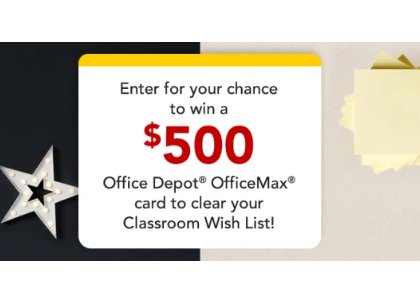 Office Depot Classroom Wishlist Giveaway - Win A $500 Office Depot OfficeMax Gift Card (10 Winners)