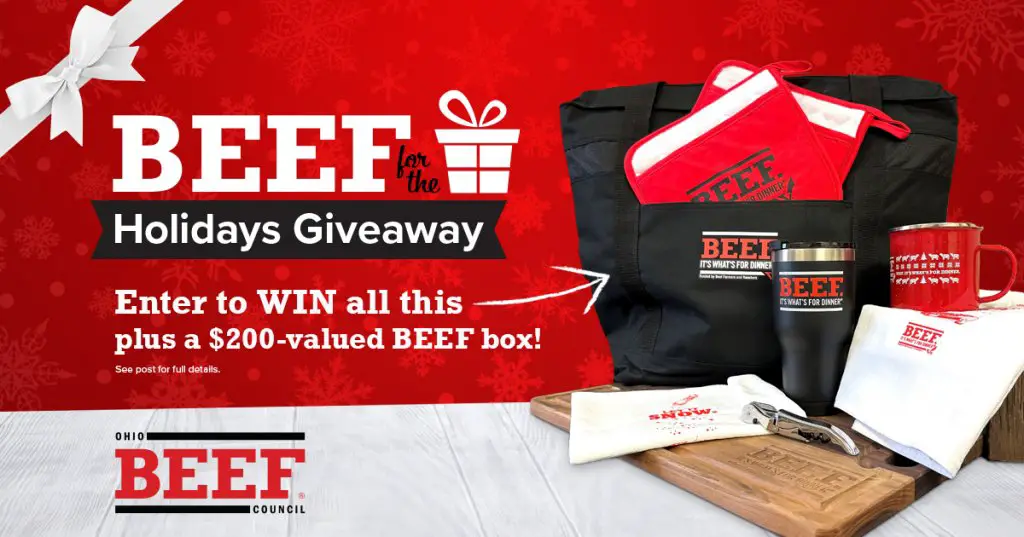 Ohio Beef Council Beef For The Holidays Giveaway - Win A $200 Beef Box & More (4 Winners)