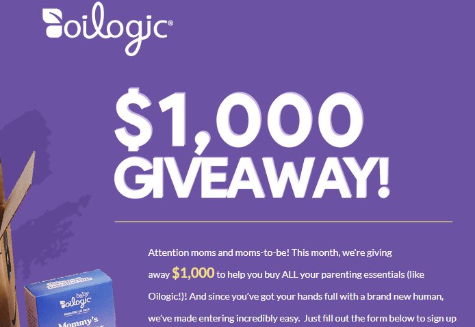 Oilogic $1000 Giveaway - Win A $1,000 VISA Gift Card