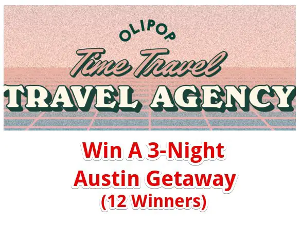 OLIPOP Time Travel Travel Agency Sweepstakes - Win A 3-Night Austin Getaway
