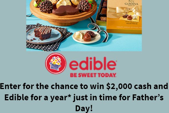 On Air With Ryan Edible Father's Day Sweepstakes - Win $2,000 Cash + Edible Snacks For A Year