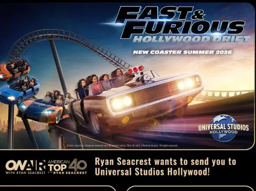On Air With Ryan Seacrest’s Universal Studios Hollywood Summer Sweepstakes - Win a Trip for 4 to Universal Studios Hollywood