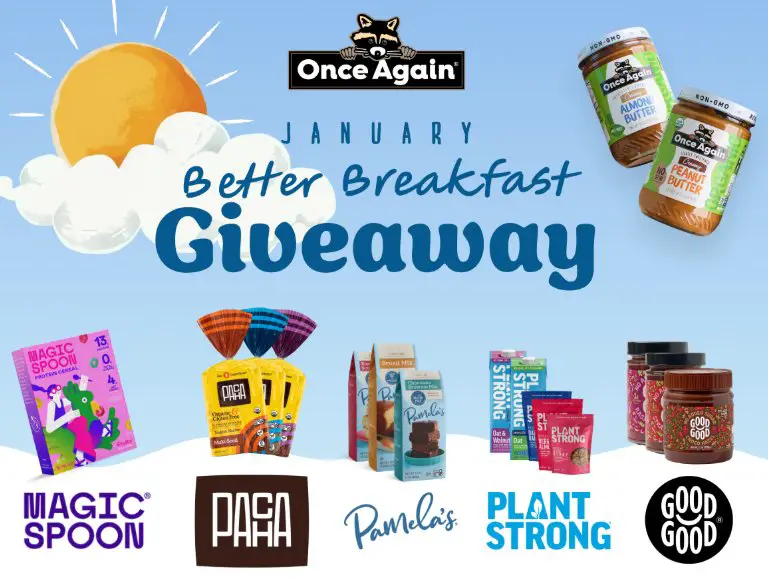 Once Again Better Breakfast Giveaway - Win a year's supply of nut and seed butter, bread, and more