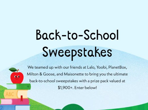 Once Upon A Farm Organics Back To School Sweepstakes - Win A $1,900+ Back To School Prize Package