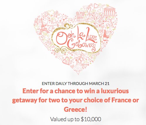 Ooh La Luxe Getaway Sweepstakes