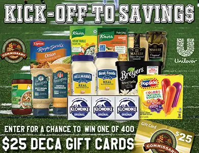 Operation In Touch Kick Off To Savings Sweepstakes - $25 DeCA Gift Cards, 400 Winners