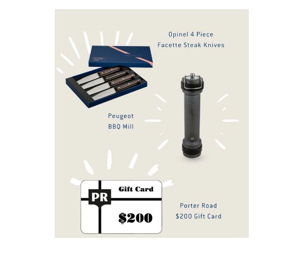 Opinel USA Summer Grilling Giveaway - Win A BBQ Mill, Four Steak Knives And A Porter Road Gift Card