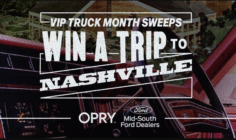Opry’s VIP Truck Month Trip Sweepstakes – Win A VIP Trip For 2 To Opry Experience In Nashville, TN
