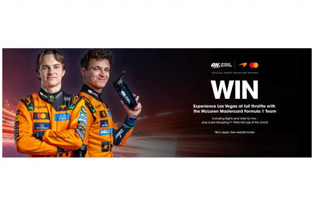 Optimum Nutrition Glanbia McLaren Lap of Las Vegas 2026 Global Promotion - Win A Trip For Two To F1 Las Vegas Grand Prix