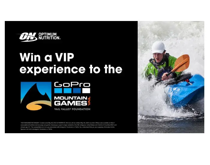 Optimum Nutrition X GoPro Mountain Games Sweepstakes - Win A Trip For Two To The GoPro Mountain Games And More