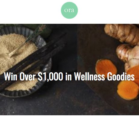 Ora Organic Wellness Goodies Sweepstakes