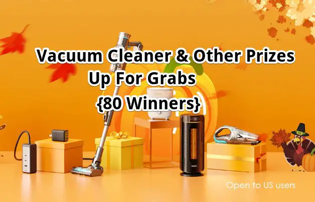 Oraimo Thanksgiving Instant Win Game – Win Charger + Station Combo, Stick Vacuum Cleaner, Handheld Vacuum Cleaner & More (80 Winners)