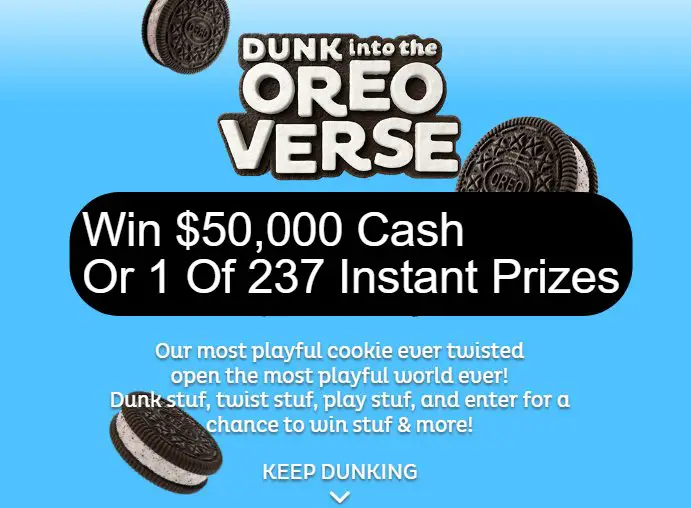 Oreo's Oreoverse Sweepstakes & Instant Win Game - Win $50,000 Cash Or 1 of 237 Instant Prizes
