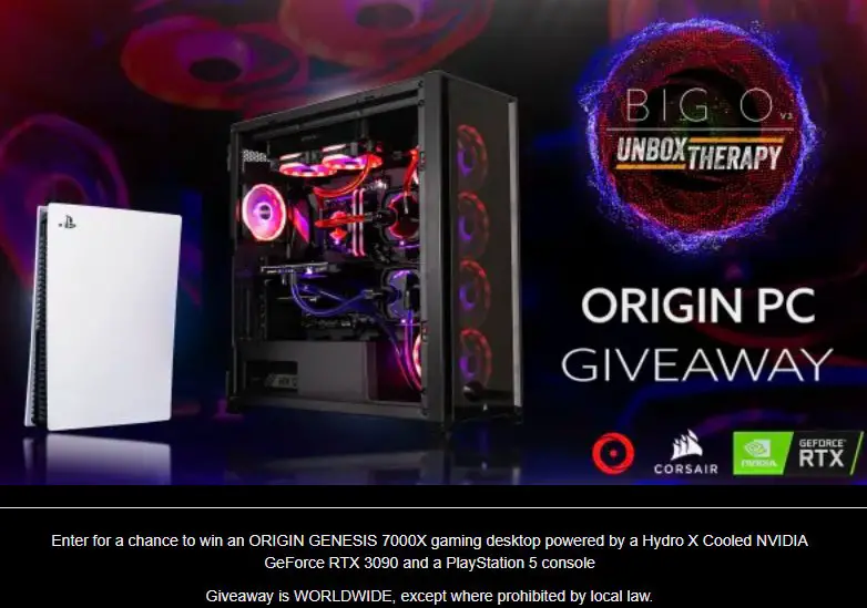 ORIGIN PC Unbox Therapy 7000X + PS5 Giveaway - Win a Gaming PC and PS5 Console