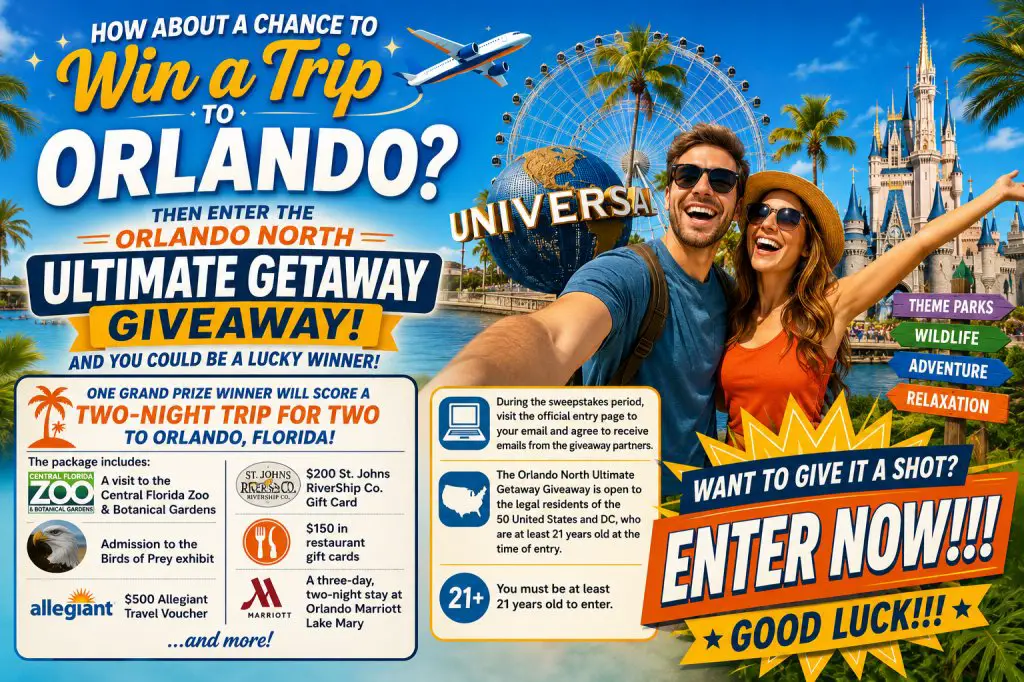 Orlando North Ultimate Getaway Giveaway – Win A 2-Night Trip For 2 To Orlando