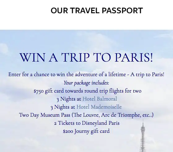 Our Trip To France Sweepstakes