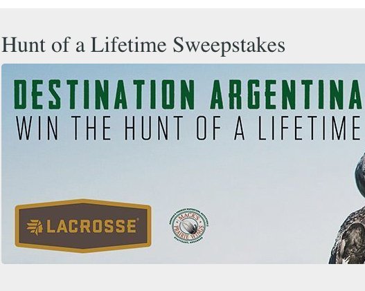 Destination Argentina Sweepstakes