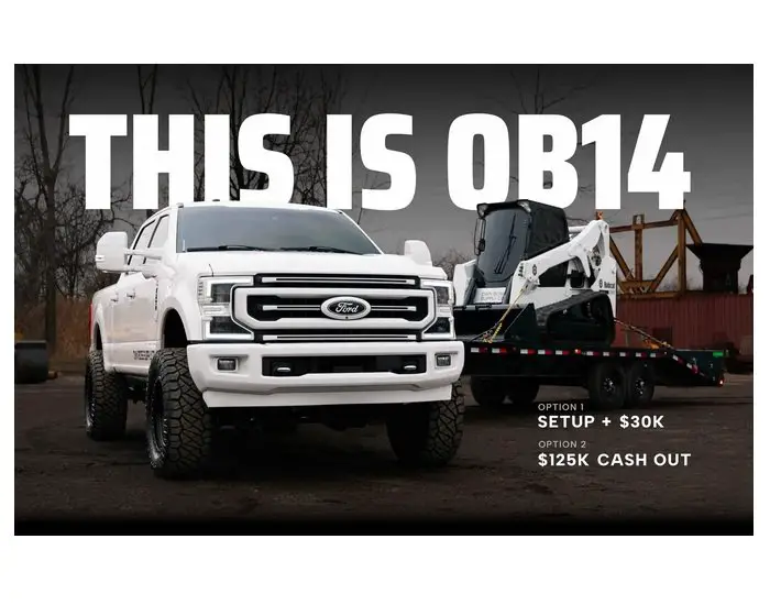 Own Boss Supply Co OB14 Giveaway - Win A 2017 Ford F250 Truck + Gooseneck Trailer + 2018 Bobcat T650 + $30,000 Cash