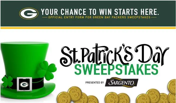 Packers St. Patrick’s Day Giveaway – Win $500 Packers Pro Shop Gift Card, + St. Patrick’s Day Prize Package Or $50 Packers Pro Shop Gift Card (10 Winners)