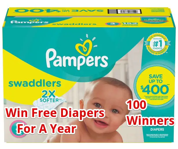 Pampers Behind Every Baby Diaper Sweepstakes - Free Pampers Diapers for a Year (100 Winners)