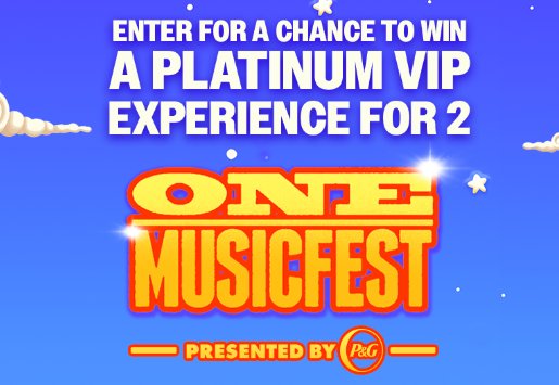 P&G One Music Festival Flyaway Sweepstakes - Win a trip for 2 to the One Musicfest Festival in Atlanta