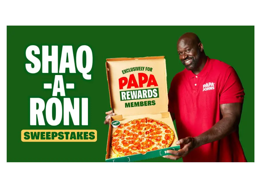 Papa John's Papa Rewards Shaq-a-Roni Sweepstakes - Win A Trip For Two To Las Vegas & Party With Shaq!