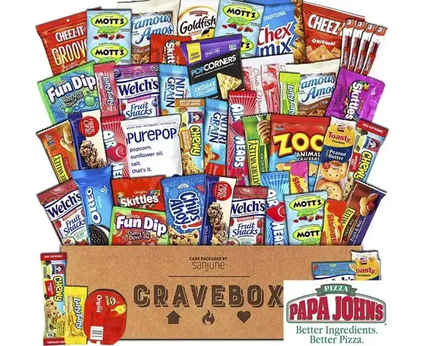 Papa Johns Pizza With Snacks Cravebox Sweepstakes