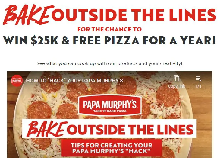 Papa Murphy's Pizza Hack Contest - Bake Outside The Lines & Win $25,000