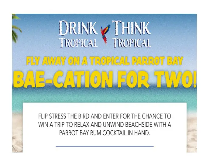 Parrot Bay Bae-Cation Sweepstakes - Win A $5,000 Travel Voucher + $100 Parrot Bay Travel Essentials (3 Winners)