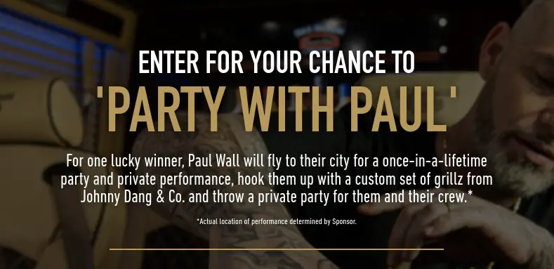 Party With Paul Masson Sweepstakes - Win A Private Concert Party With Paul Wall For 15