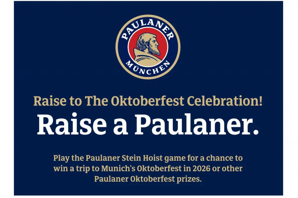 Paulaner Raise a Paulaner This Oktoberfest Sweepstakes - Win Merch & A Trip For Two To Oktoberfest