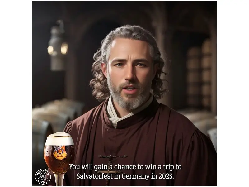 Paulaner Salvator Brother Barnabas Speaks Sweepstakes - Win A Trip For Two To 2025 Salvatorfest