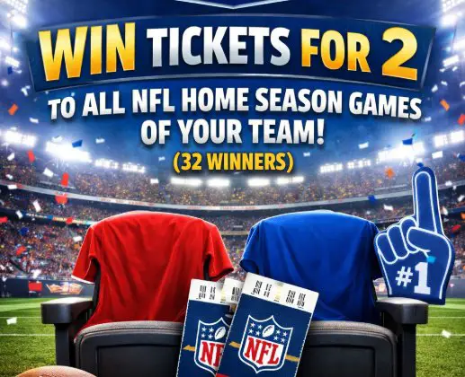 PayPal Send for Seats Sweepstakes - Win Tickets For 2 To All NFL Home Season Games Of Your Team (32 Winners)