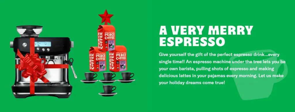 Peace Coffee Espresso Machine Giveaway- Win A  Pro Espresso Machine