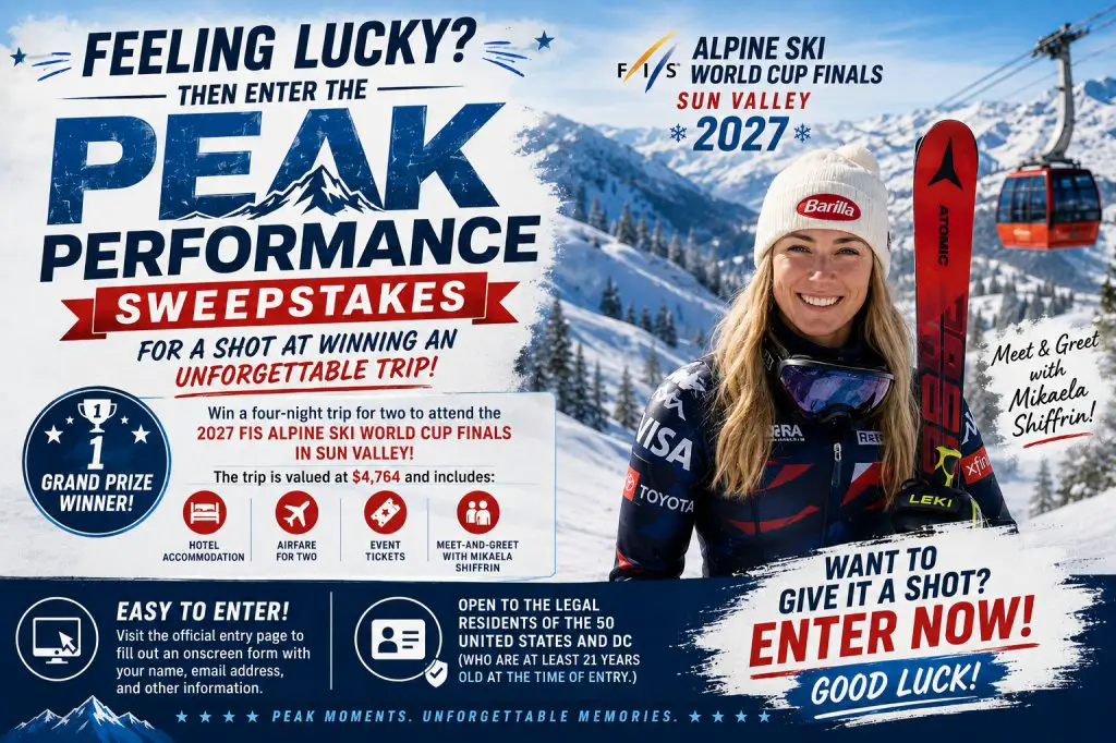 Rivian Peak Performance Sweepstakes – Win A 4-Night Trip For 2 To Attend The 2027 FIS Alpine Ski World Cup Finals In Sun Valley