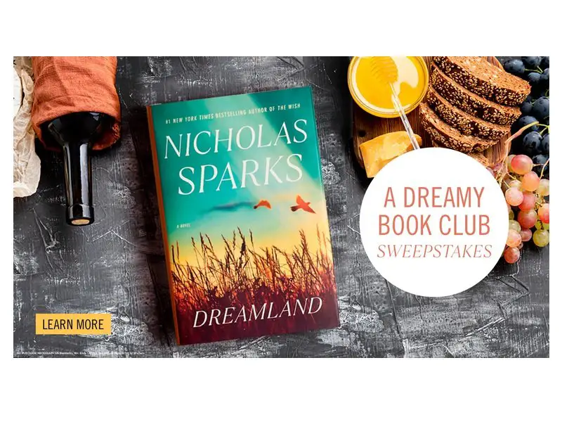 Penguin Random House A Dreamy Book Club Sweepstakes - Win Books, $100 Gift Card & A Virtual Book Club Visit From Nicholas Sparks